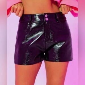 Le Lis Faux Leather Shorts High Waisted